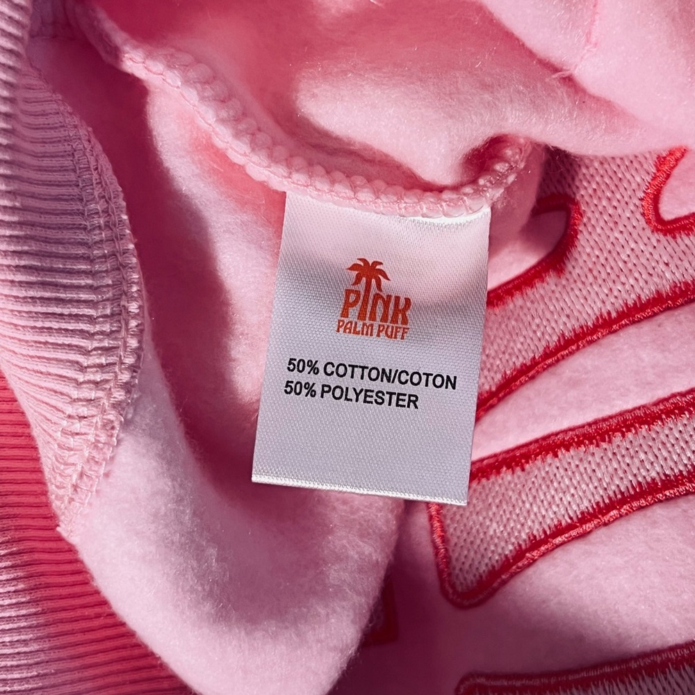 Pink Palm Puff. Classic Puff Hoodie in Pink. Size XS. NWT. - Picture 7 of 8